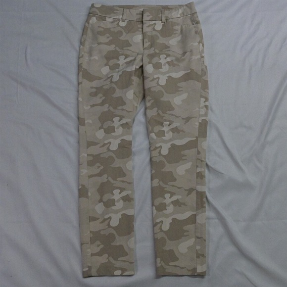 Old Navy 4 Khaki Camo Pixie High Rise‎ Secret Slim Pockets Dress Pants - Picture 1 of 7